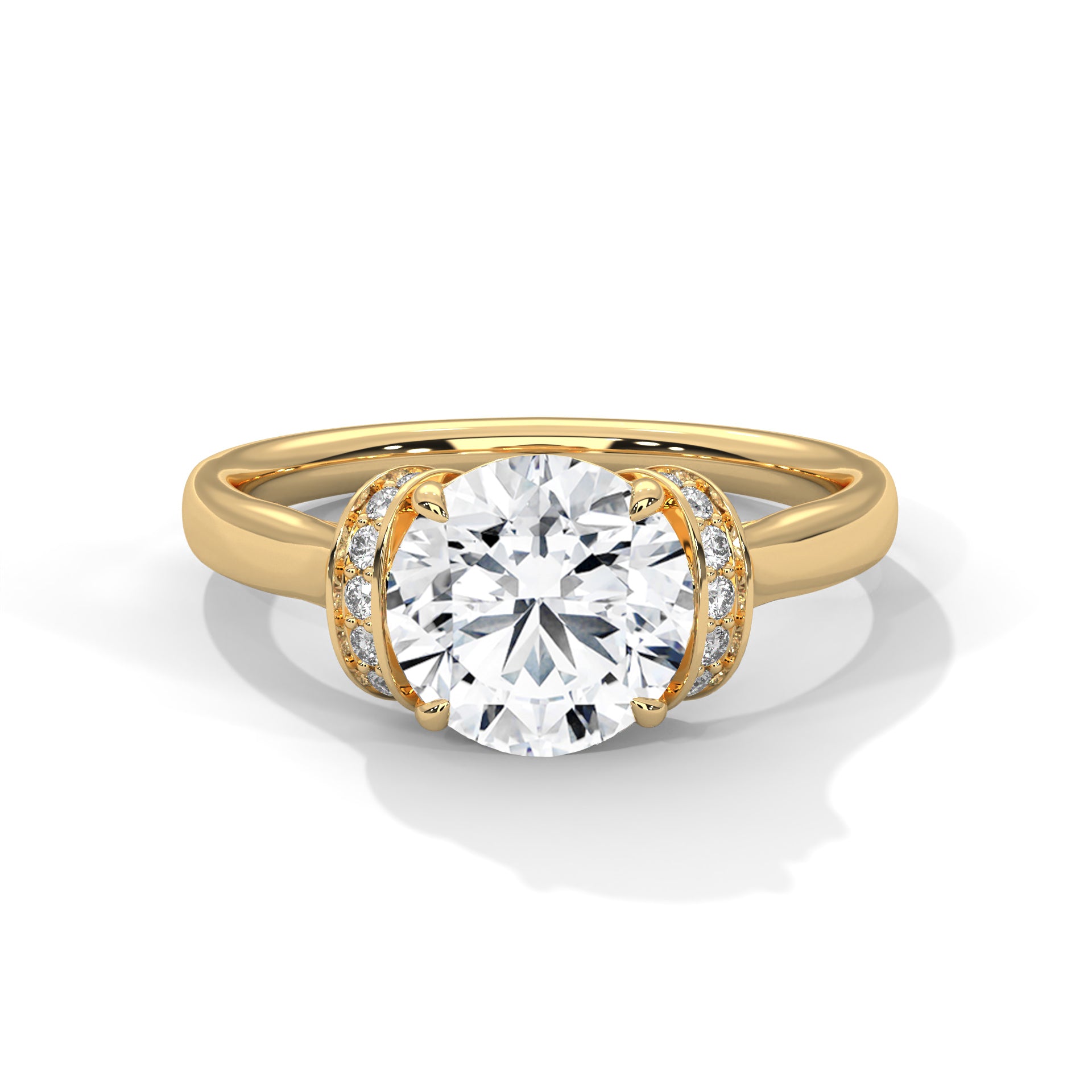 Graceful Embrace 1CT Round Lab-Grown Diamond Engagement Ring | 1.11 CTW